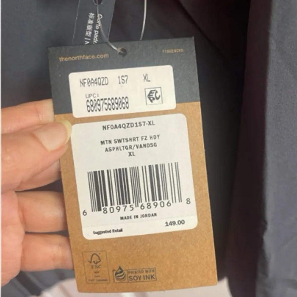 The North Face Men’s Two-Tone Hooded Lightweight Jacket — Dark Gray & Light Gray